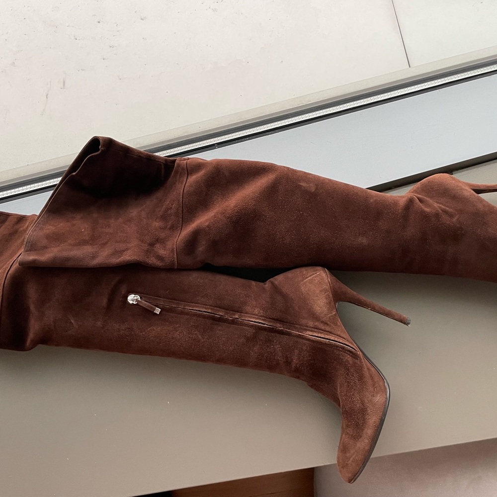 Ralph Lauren Brown Suede Knee High Boots